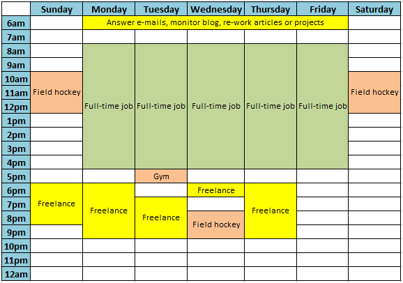 freelancer schedule