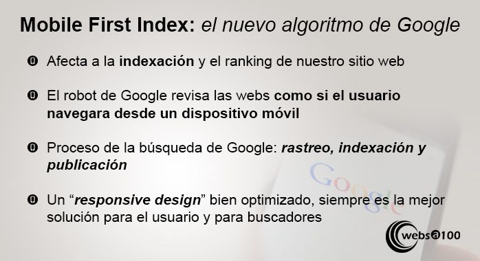 mobile first index algoritmo google